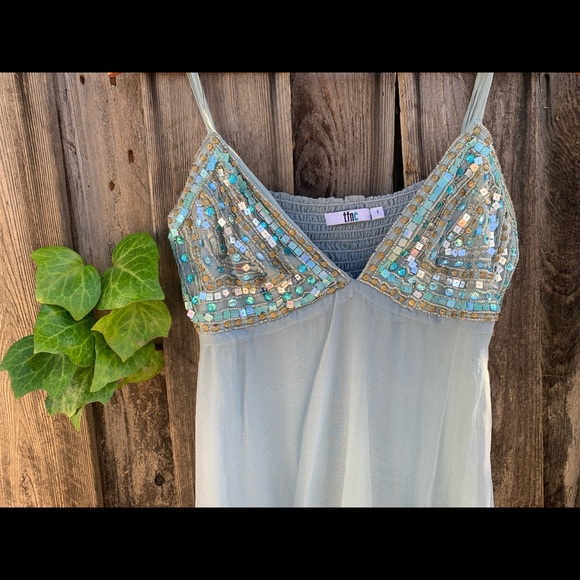 Tfnc dress size 1 teal with sequence - Picture 2 of 3
